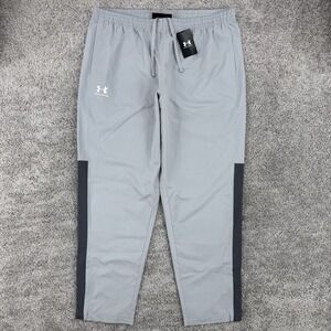 Under Armour Vital Woven Pants Men's 2XL NWT Gray Lined Zip Leg Loose Track Wind